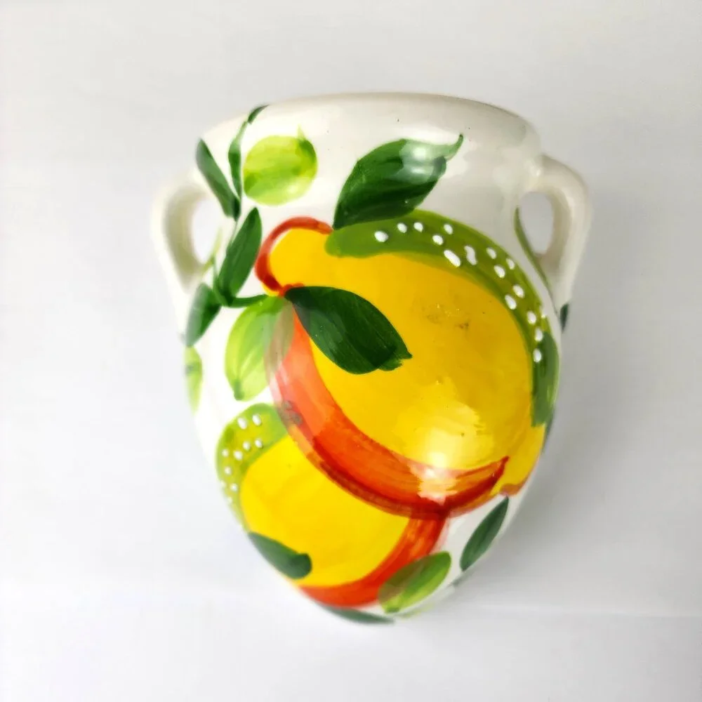 M.G. Arroyo Spain Lemons Dual Handle Wall Pocket Planter 5